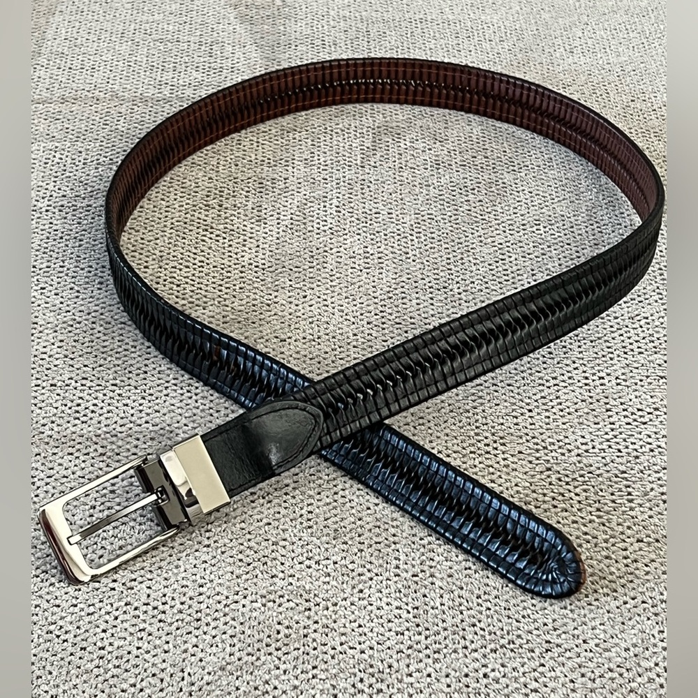 Reversible Woven Leather Belt 44